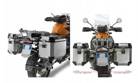 Suporturi și plăci - KAPPA - suport valize laterale MONOKEY cam Side BMW R 1200 GS (04-12), R 1200 GS ADVENTURE (06-13) - pentru valize KFR K'FORCE și KVG K'VOYAGER ALU