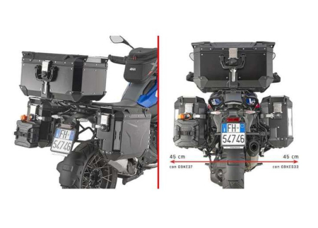 Suporturi și plăci - KAPPA - suport valize laterale MONOKEY cam Side BMW R 1300 GS '24-'25 - pentru valize KVG K'VOYAGER ALU - dreapta KVGS33 decupat