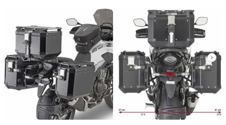 Suporturi și plăci - KAPPA - suport valize laterale MONOKEY cam Side HONDA CB 500 X (19-23) NX 500 '24-'25 pentru valize KFR K'FORCE și KVG K'VOYAGER ALU