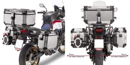 Suporturi și plăci - KAPPA - suport valize laterale MONOKEY cam Side HONDA CRF 1000L AFRICA TWIN (16-17) - pentru valize KFR K'FORCE și KVG K'VOYAGER ALU
