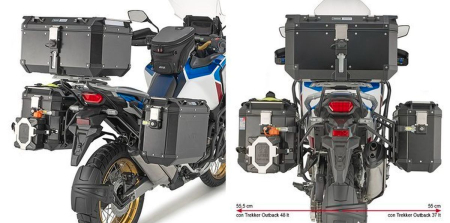 Suporturi și plăci - KAPPA - suport valize laterale MONOKEY cam Side HONDA CRF 1100L AFRICA TWIN '20-'25 ADVENTURE SPORTS '20-'25 - pentru valize KFR K'FORCE și KVG K'VOYAGER ALU
