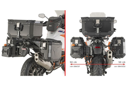 Suporturi și plăci - KAPPA - suport valize laterale MONOKEY cam Side KTM 1290 SUPER ADVENTURE R > S '21-'25 - pentru valize KVG K'VOYAGER ALU - dreapta KVGS33 decupat