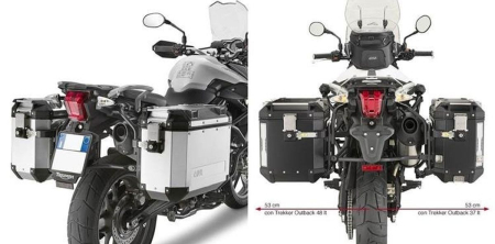 Suporturi și plăci - KAPPA - suport valize laterale MONOKEY cam Side TRIUMPH TIGER 800 > 800 XC > 800 XR (11-17) - pentru valize KFR K'FORCE și KVG K'VOYAGER ALU