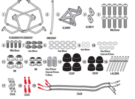 Suporturi și plăci - KAPPA - suport valize laterale MONOKEY cam Side VOGE VALICO 900 DSX '24-'25, - pentru valize KFR K'FORCE și KVG K'VOYAGER ALU