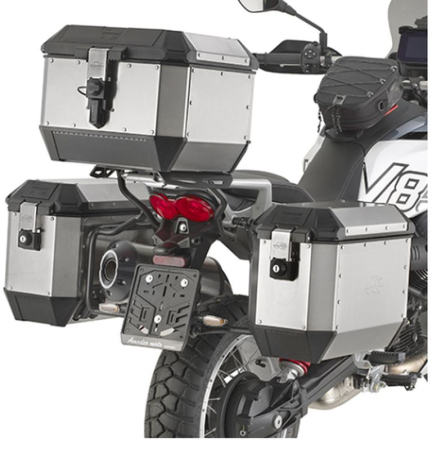 Suporturi și plăci - KAPPA - suport valize laterale MONOKEY MOTO GUZZși V85 TT '24-'25, - și pentru valize MONOKEY retrofit KVE K'VENTURE ALU și KMS K'MISSION ALU