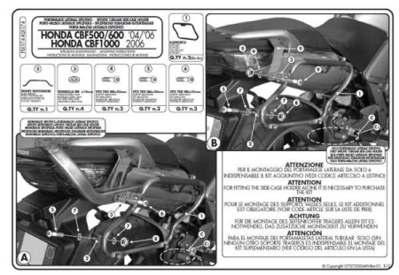 Suporturi și plăci - KAPPA - suport valize laterale MONOKEY Side HONDA CBF 500 '04-'12 /600/1000 - doar pentru valize K33N K'ROAD
