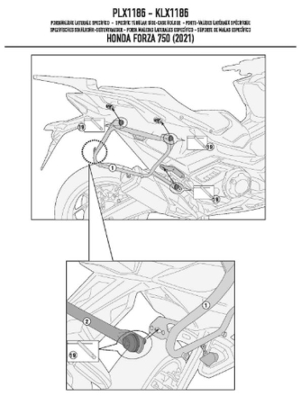 ACCESORII - KAPPA - suport valize laterale MONOKEY Side HONDA FORZA 750 '21-'25, - doar pentru valize K33N K'ROAD