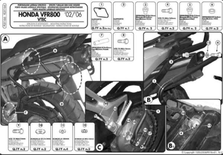 Suporturi și plăci - KAPPA - suport valize laterale MONOKEY Side HONDA VFR 800 '02-'11 - doar pentru valize K33N K'ROAD