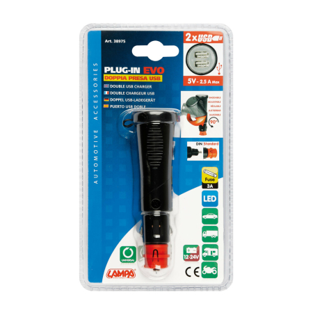 ACCESORII - LAMPA - Charger USB, 2 porturi, 2500 mA, 12/24V