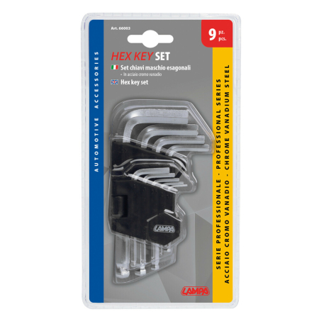 Chei fixe / Surubelnite - LAMPA - Chei hexagonale, 9 buc. [1,5 - 2 - 2,5 - 3 - 4 - 5 - 6 - 8 - 10mm] [otel crom vanadium]