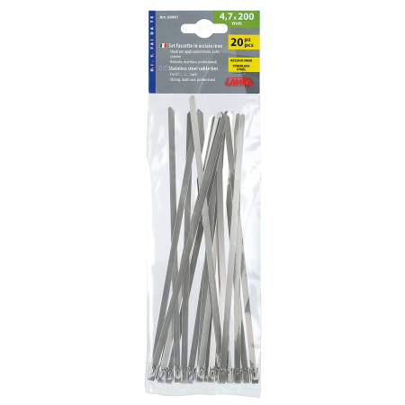 Accesorii diverse - LAMPA - Coliere inox [banduiti, soricei, tierap] 4,7mm x 20cm, 20 buc.