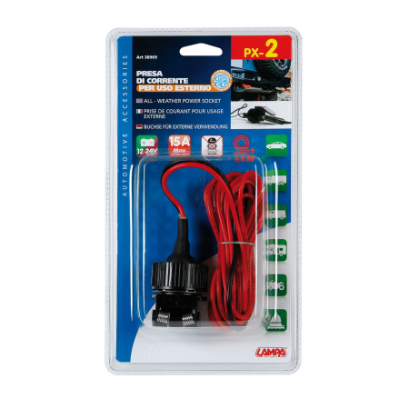 ACCESORII - LAMPA - PX-2, priza externa, 15A, 12/24V [cablu 3,6m]