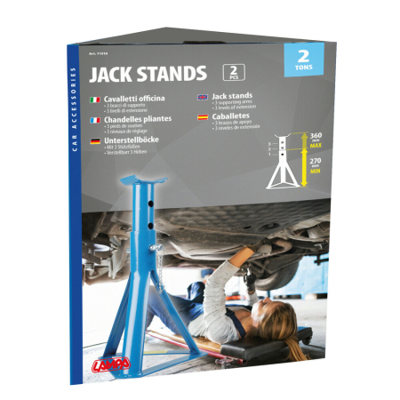 Unelte de ridicare / transport - LAMPA - Set standere fixe, 2 bucati, 2.000kg, reglabile pe 3 inaltimi