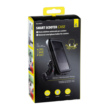Suporti telefon/GPS - LAMPA - SMART SCOOTER CASE, husa telefon, prindere pe ghidon / oglinda diam. 9-14mm