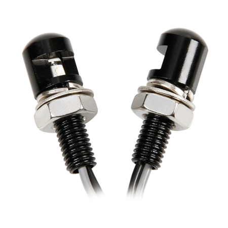 Stopuri si lumini de numar - LAMPA - Suruburi negre prindere numar cu lumina LED Albastra, M8 X 20mm