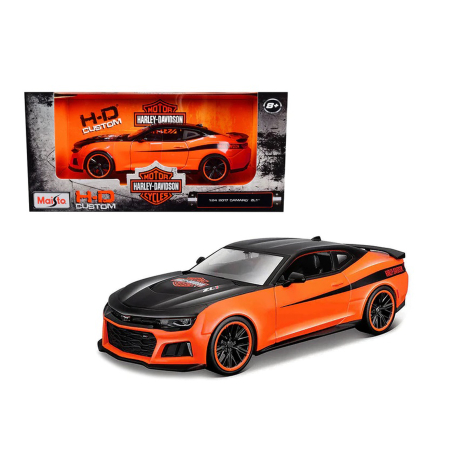 Idei de Cadou - Maisto [1:24] - AUTO 2017 Chevrolet Camaro ZL1Custom Harley Davidson, Orange/Black