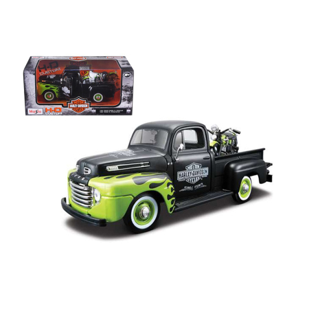 Idei de Cadou - Maisto [1:24] - Ford F-1 Pickup 1948 'Harley Davidson', Black/Green