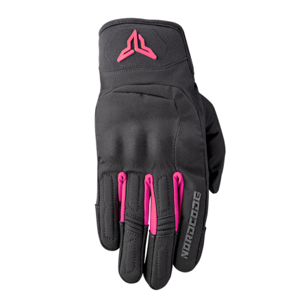 Mănuși - Mănuși moto damă Nordcode Glenn Evo mid-season neopren, negru/roz