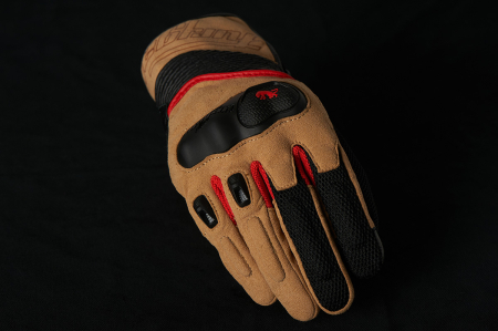 Mănuși moto Furygan Dust, crem/negru/roșu [2]