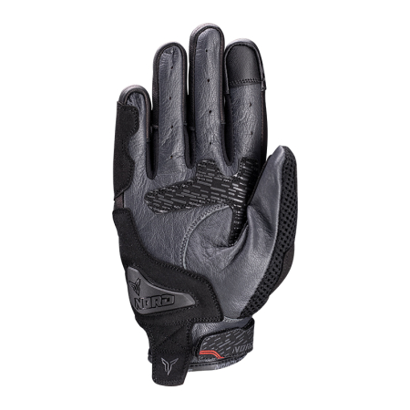 Mănuși moto Nordcode GT Summer de vară din piele, negru/roșu [1]