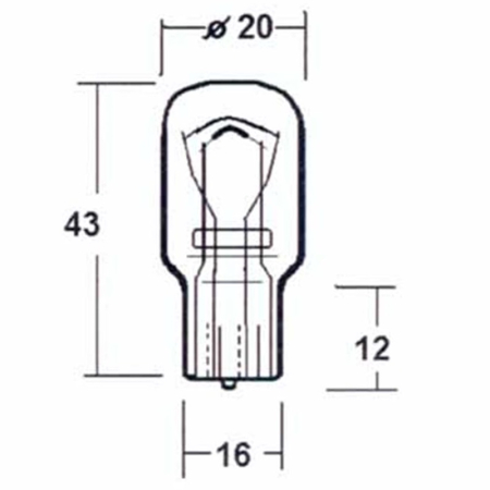 CONSUMABILE SI INTRETINERE - MOTOPRO - Bec normal 12V - 21/5W cu soclu de sticla T16