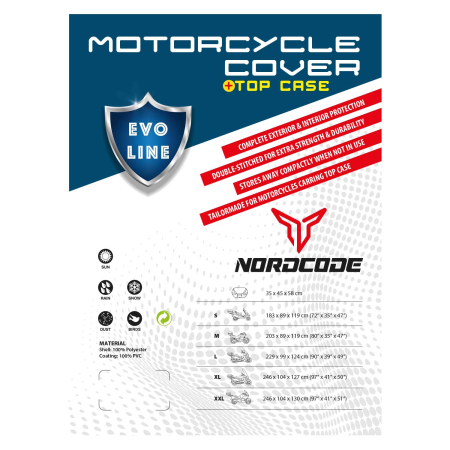 Huse - NORDCODE - Husa moto EVO LINE [M] - 203x89x119 [Topcase]