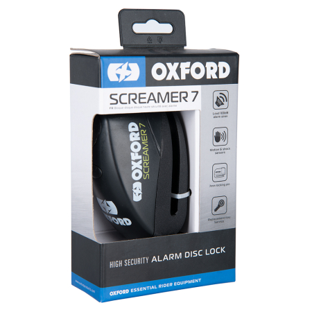 Antifurturi pe disc - OXFORD - Antifurt disc cu alarma SCREAMER XA7 Negru