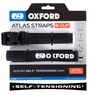 Topcase / Cutii Laterale / Genti Transport - OXFORD - ATLAS curele B-Clip 26mm x 1.2m - Black