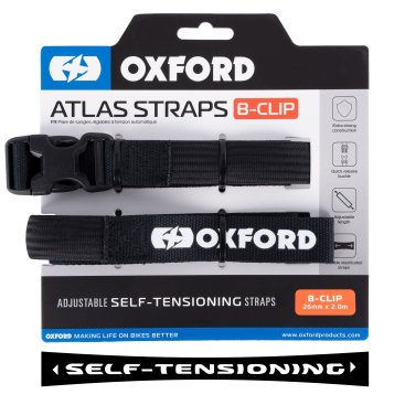 Topcase / Cutii Laterale / Genti Transport - OXFORD - ATLAS curele B-Clip 26mm x 2.0m - Black