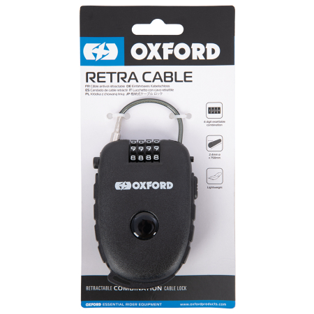 Securitate - OXFORD - Cablu retractabil cu cifru 62cm
