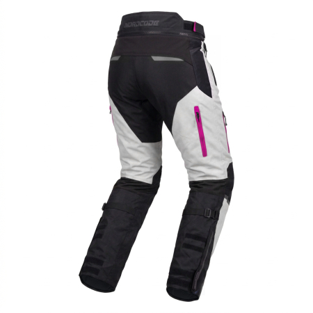Pantaloni moto damă Nordcode Odyssey touring 4 sezoane, gri/roz fluo [1]