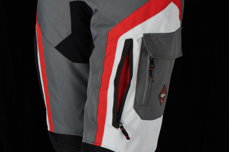Pantaloni moto de damă Furygan Apalaches Lady, negru/gri/roșu [3]