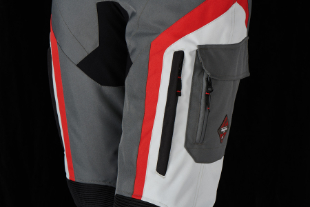 Pantaloni moto de damă Furygan Apalaches Lady, negru/gri/roșu [2]