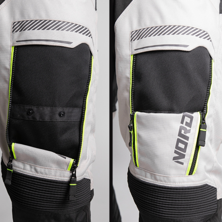 Pantaloni moto Nordcode Odyssey touring 4 sezoane, gri deschis/fluo [2]