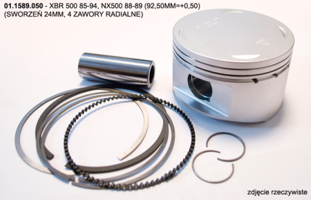 Pistoane-Segmenți-Bolțuri - PROX - piston Honda XBR 500 85-94, NX 500 88-89 (92,50MM=+0,50) (bolt 24MM, 4 zawory radialne)