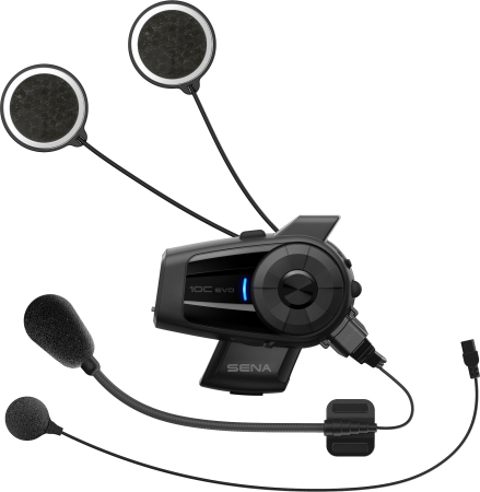 Casti - SENA intercom moto 10C EVO Bluetooth 4.1, până la 1600 m, cu cameră Ultra HD 4K și kit universal de microfoane (fără radio), 1 set - înlocuiește 10C EVO-01 și 10C PRO-01 - promoție