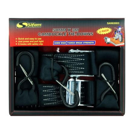 Chingi si acccesorii  legat - SIFAM - Set 2 CHINGI CU AUTOBLOCAJ SI CARLIGE [50mm X 3M, 750Kg]