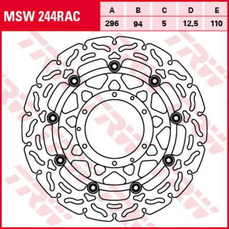 Față - TRW - disc frana - fata HONDA CBR 600F '01-'07 (296X94X5 mm) WAVE