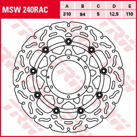 Față - TRW - disc frana - fata HONDA CBR 600RR '03-'16, CB 1000R '08-'16, CBR 1000RR FIREBLADE '04-'05, CB 1300S/A/F '03-'13 (310X94X5 mm) WAVE