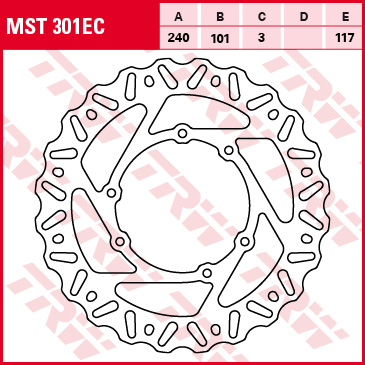 Față - TRW - disc frana - fata HONDA CR 125>250 95-07, CRF 250>450 R>X 04-14