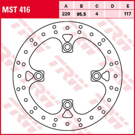 Față - TRW - disc frana - fata YAMAHA YFM 700 GRIZZLY '07- (220X95,5X4 mm)