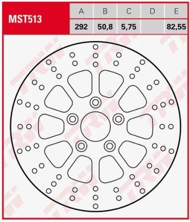 Spate - TRW - disc frana - spate HARLEY DAVIDSON FLH>FLHR>FLHT 1340 ELECTRA, FAT BOY, DYNA, XL>XLH>XLS ROADSTER, SPORTSTER