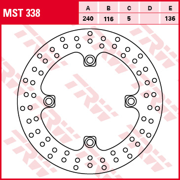Spate - TRW - disc frana - spate HONDA CBR 500>CB 500 F>X 13-, CBF 500 04-08, CB>CBF>CBR 600>HORNET 04-15, CB>CBR 650 14-18, CBF 1000 06-16
