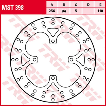 Spate - TRW - disc frana - spate HONDA VFR 750F '90-'97, VFR 800 '02-'09 (256X94X5 mm)
