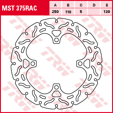 Spate - TRW - disc frana - spate KAWASAKI Z 750 11-14, Z 800>E VERSION 13-16, Z 1000>SX 07-17