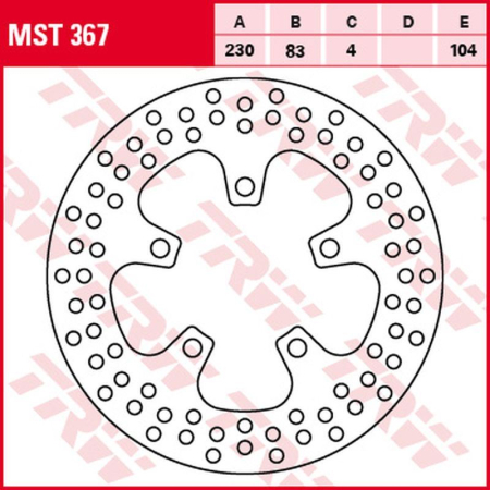 Spate - TRW - disc frana - spate KAWASAKI ZX-7R NINJA '96-'02, ZX-7RR NINJA '96-'99, ZXR 750/R '89-'95, ZX-9R NINJA '94-'97 (230X83X4 mm) (NG1225;NG1225X)