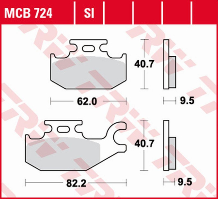 Sistem de frânare - TRW - placute frana KH Organic BENELLI CAFFE NERO 250 '08-, SUZUKI UH 125 BURGMAN '07-, UX 125/150 SIXTEEN '08-'13, UH 200 BURGMAN '07-, - spate