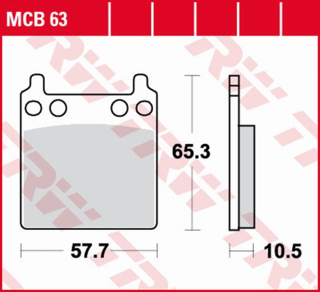 Plăcuțe și saboți frână - TRW - placute frana KH032 Organic HONDA CB 750F SUPERSPORT '75-'78, GL 1000 GOLDWING '74-'78 - spate