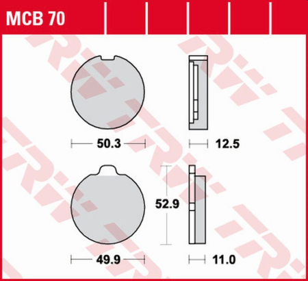 Sistem de frânare - TRW - placute frana KH035 Organic SUZUKI GS 400/750 '77-'79, GS 850 '79-'81 - fata