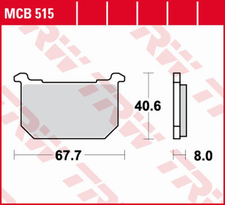 Plăcuțe frână - TRW - placute frana KH068 Organic KAWASAKI GPZ 400/500 '82-'84, Z 400/500 '81-'83, GPZ/Z/LTD 550 '80-'82, GT/GPZ/Z/LTD 750 '80-'85, Z/GPZ 1000 '79-'83 - fata
